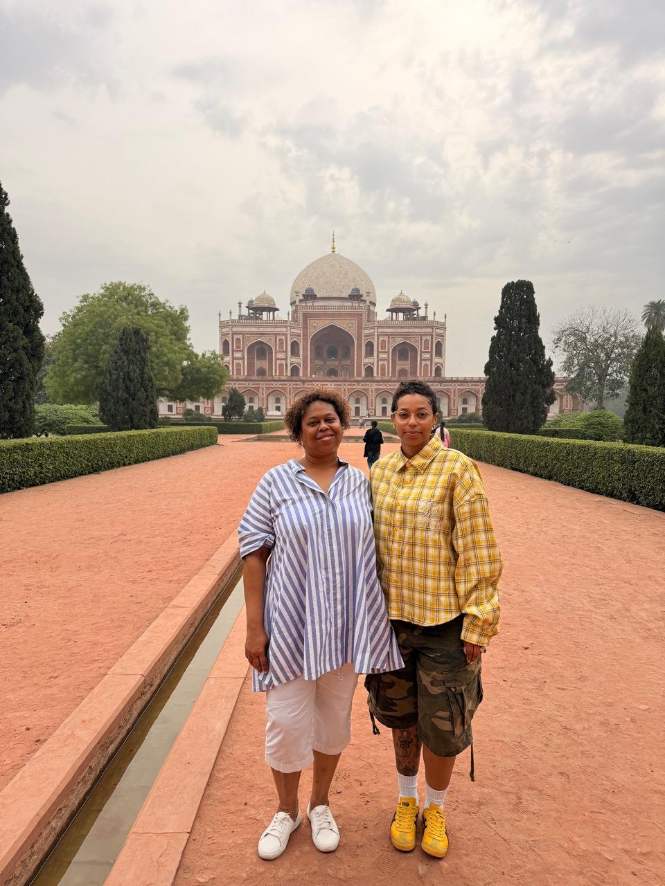 Travellers at Humayun's Tomb Delhi on a Golden Triangle Tour 4 Days
