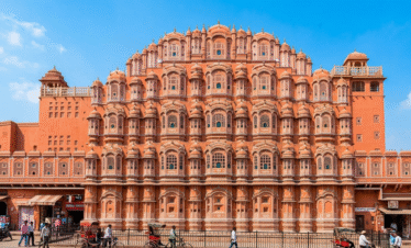 Exploring the iconic Hawa Mahal during a Delhi Agra Jaipur Luxury Tour.