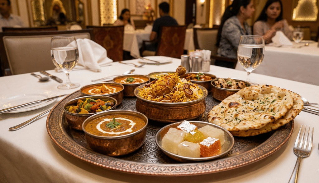 Authentic Mughlai culinary experience included in Same Day Agra Tour by Car.