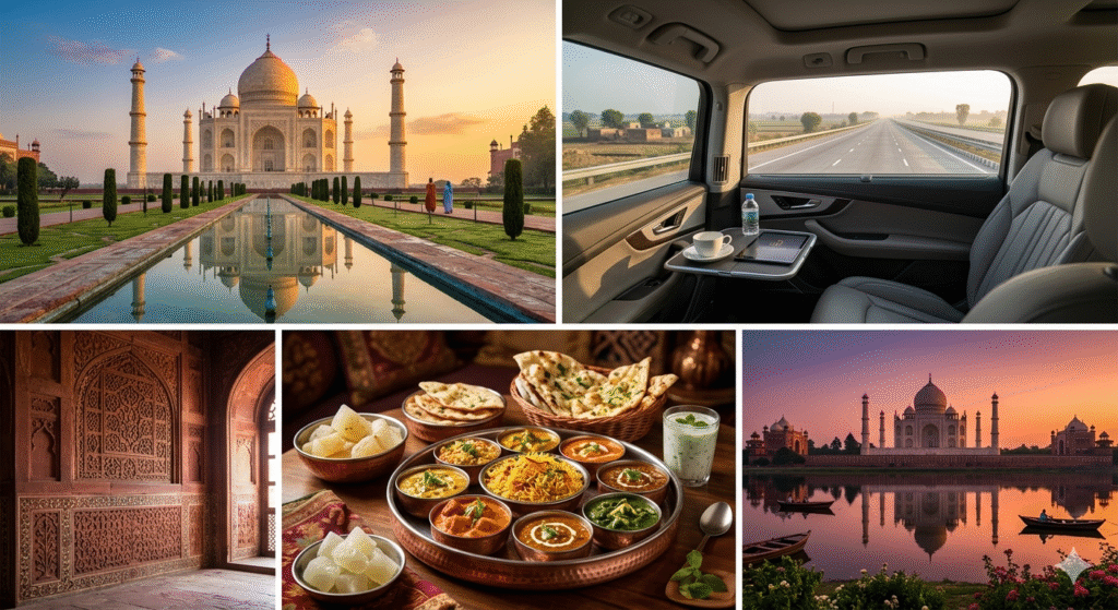 Perfect photography spot at Mehtab Bagh during Same Day Agra Tour by Car