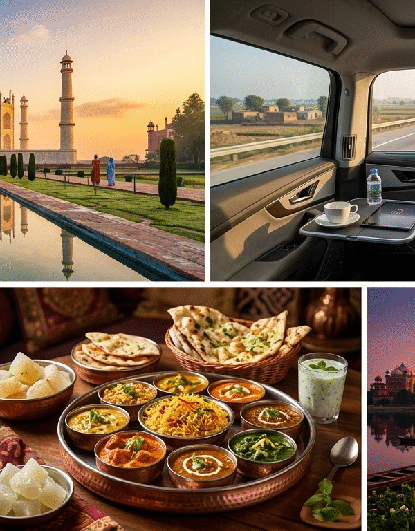 Perfect photography spot at Mehtab Bagh during Same Day Agra Tour by Car