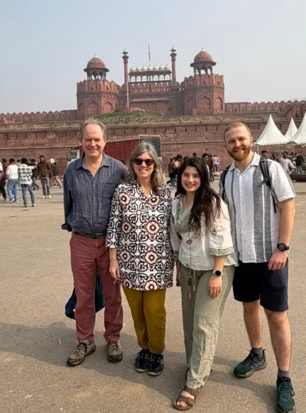 Travelers visiting Red Fort in Delhi during a 7 Days Golden Triangle Tour