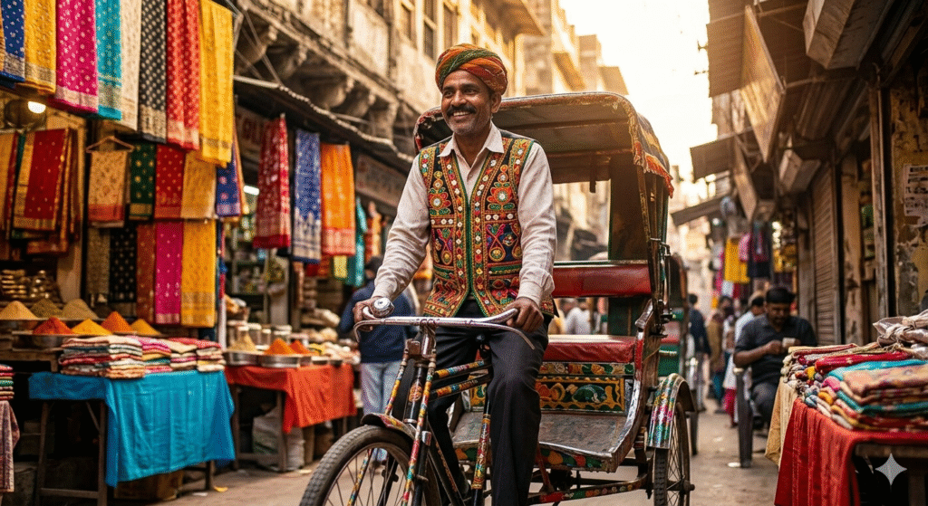 Navigating the authentic, bustling culture of Old Delhi on our soulful tour from Delh