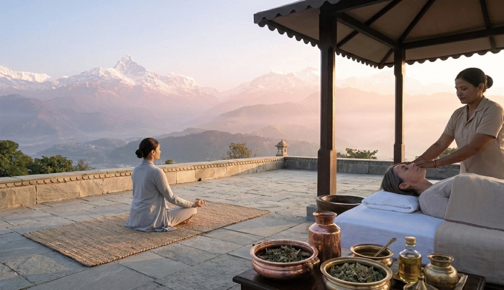 Spiritual heritage journeys featuring a luxury Rishikesh yoga retreat in the Himalayan foothills.