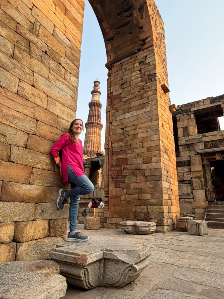 Trip Search Result 11 Tourist standing near historical architectural ruins during a Same Day Delhi Tour By Car
