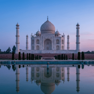 7 luxury golden triangle tours showcasing the stunning taj mahal blues during a private sunrise heritage journey.