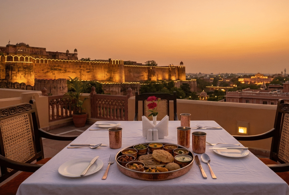 Best restaurants in Jaipur Rajasthan — royal dining and heritage food experience with Taj Explorer