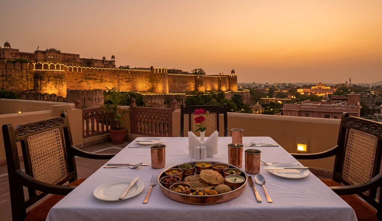 Best restaurants in Jaipur Rajasthan — royal dining and heritage food experience with Taj Explorer