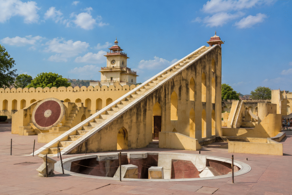 Historic Jantar Mantar observatory in the pink city Jaipur featuring ancient astronomical Jaipur attractions