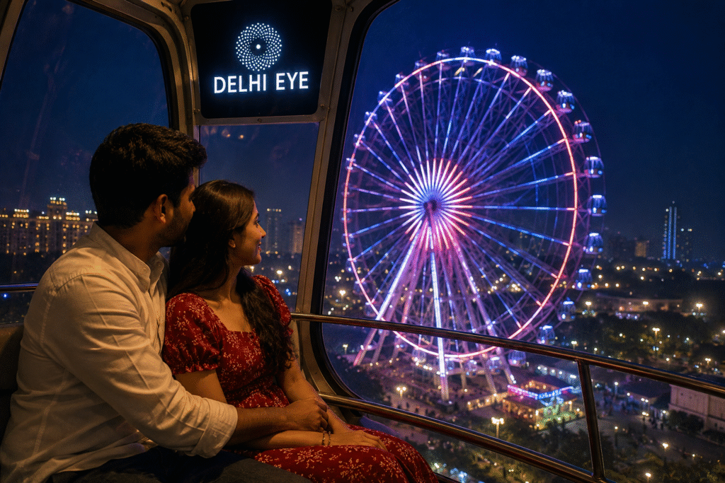 Delhi Eye night ride for couples with panoramic city lights