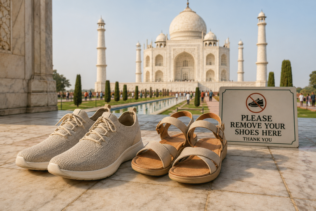 ]Comfortable shoes for Taj Mahal visit and mausoleum entry