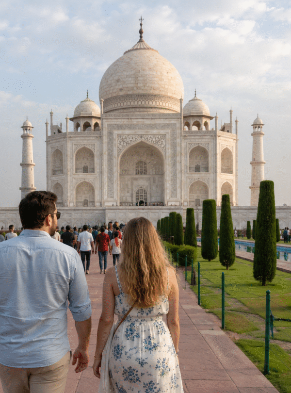 Taj Mahal visit during an Agra sightseeing tour from Delhi