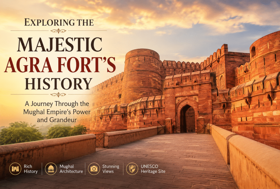 Agra Fort history tour in India with Mughal architecture and heritage travel experience by Taj Explorer