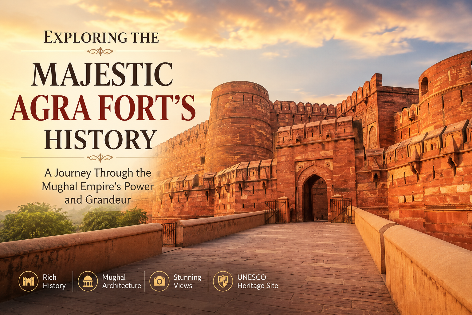 Agra Fort history tour in India with Mughal architecture and heritage travel experience by Taj Explorer