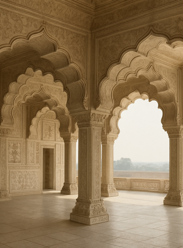 Intricate Mughal marble architecture interior during Same Day Agra Tour by Gatiman Train in Agra India