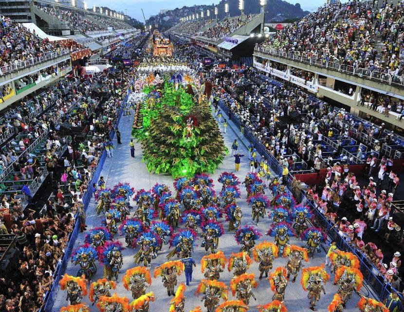 Rio Carnival world famous festival parade and samba dancers