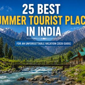 Best summer tourist places in India with Himalayan mountain valley and scenic river landscape