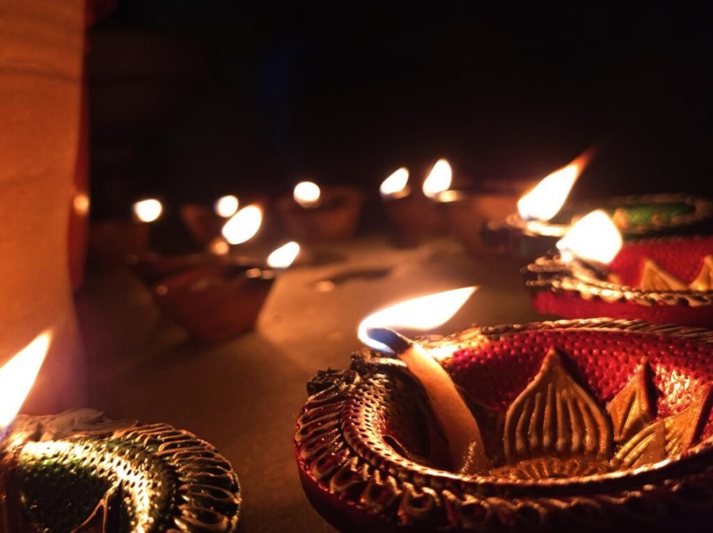 Diwali festival lights illuminating historic Indian streets