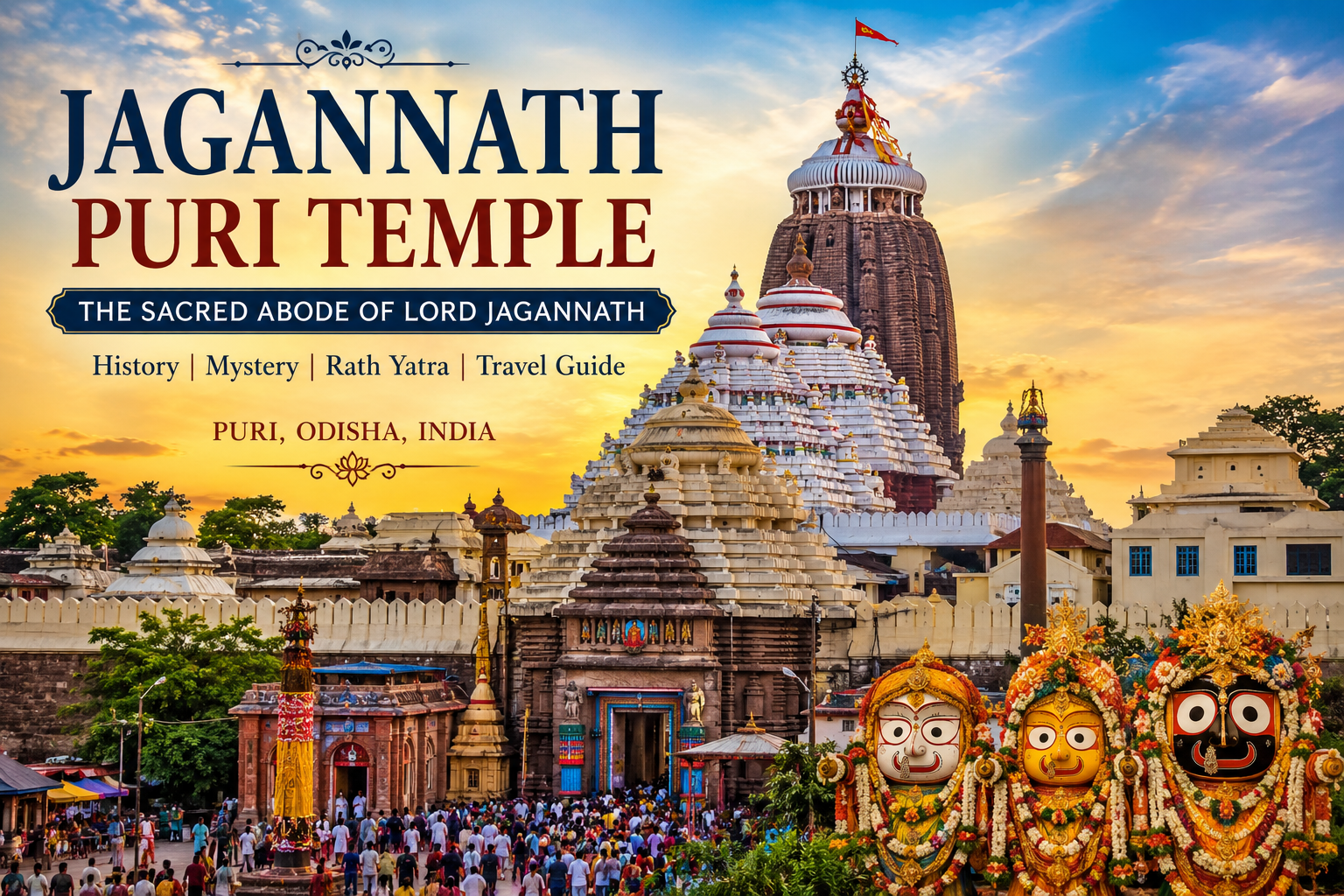 Jagannath Puri Temple Odisha India with sacred temple spire and Lord Jagannath heritage site