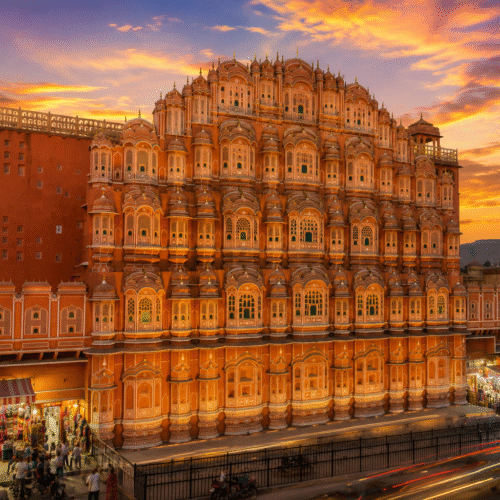 Hawa Mahal in Jaipur during sunset, a popular weekend getaway from Delhi