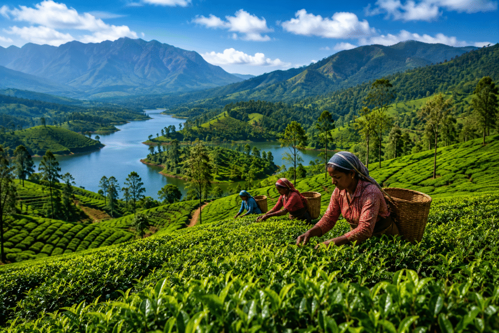Tea pickers in Munnar tea plantations among the best summer vacation places in India