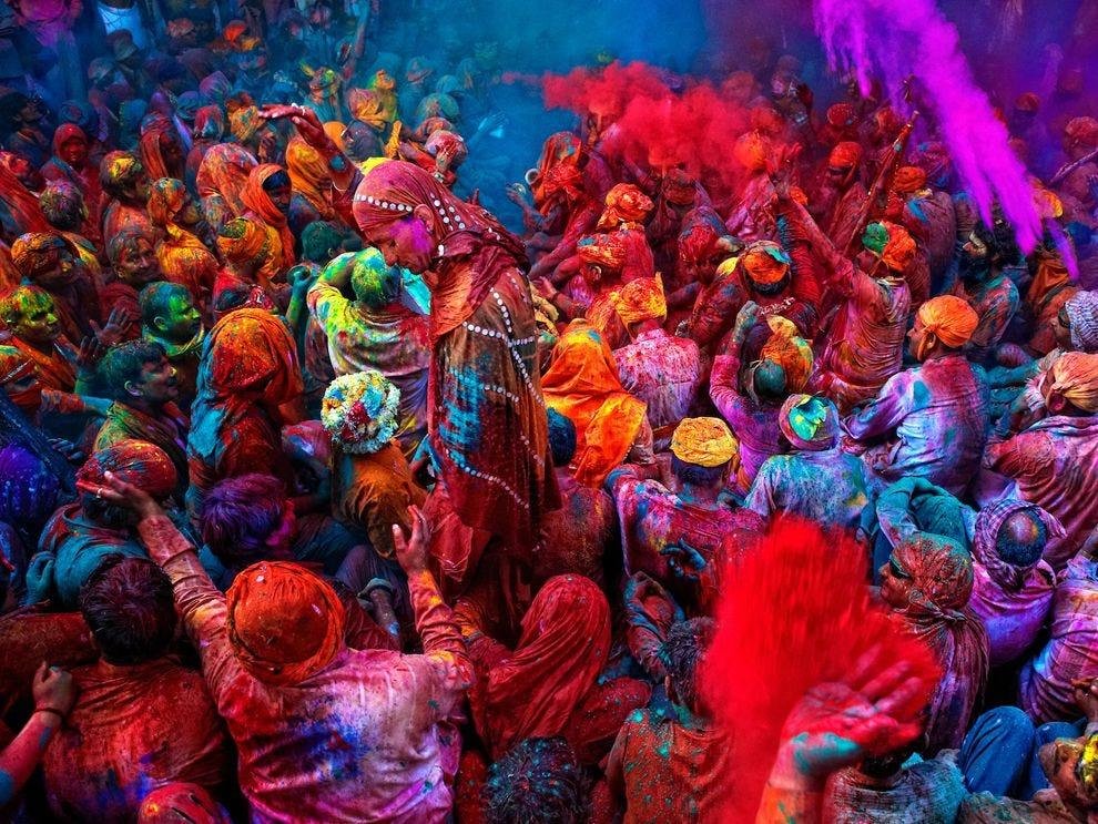 Biggest festival in India Holi celebration with vibrant colors