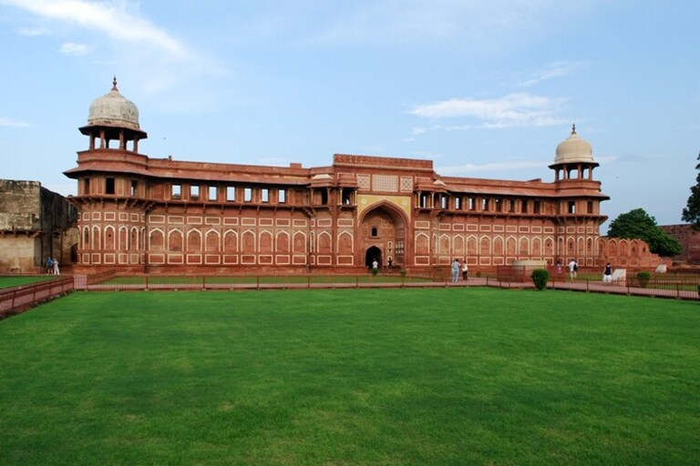 Akbar Palace Agra inside Agra Fort displaying Akbar art and architecture heritage