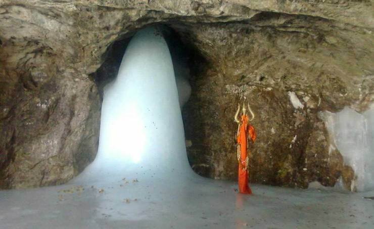 Amarnath Cave Temple Jammu and Kashmir sacred Shiva cave and famous Indian temple