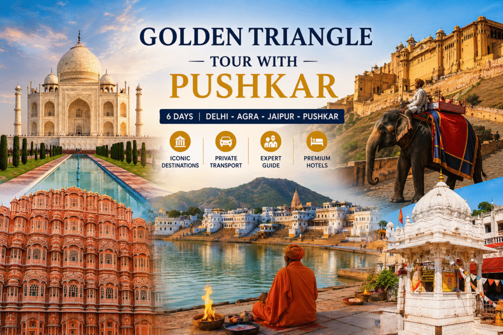 Golden Triangle Tour with Pushkar – 6 Days Private India Tour