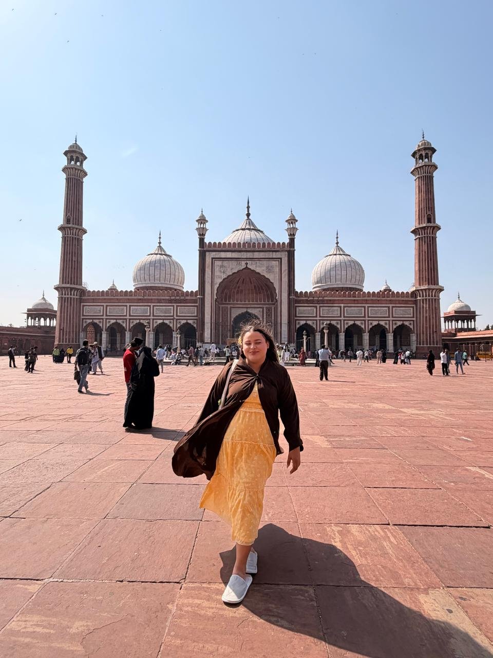 Delhi tour at Jama Masjid during a private half day Old and New Delhi sightseeing tour