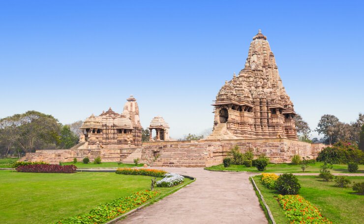 Khajuraho Temples UNESCO World Heritage famous ancient temples in India with intricate carvings
