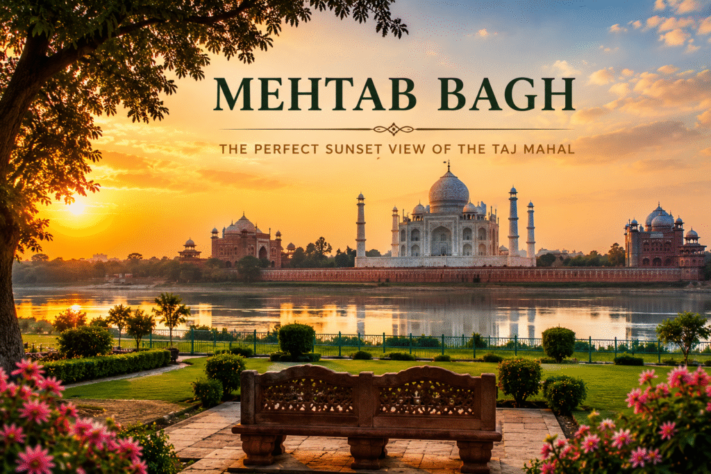 Mehtab Bagh offering stunning Taj Mahal sunset views and one of the best places to visit in Agra city