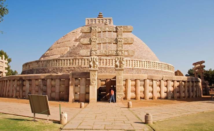 Sanchi Stupa Madhya Pradesh UNESCO heritage and historic Indian religious place in India