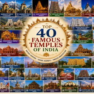 Top 40 Famous Temples in India – famous temples in India, temples in India, Indian temples, Hindu temples in India, and India's most sacred pilgrimage destinations