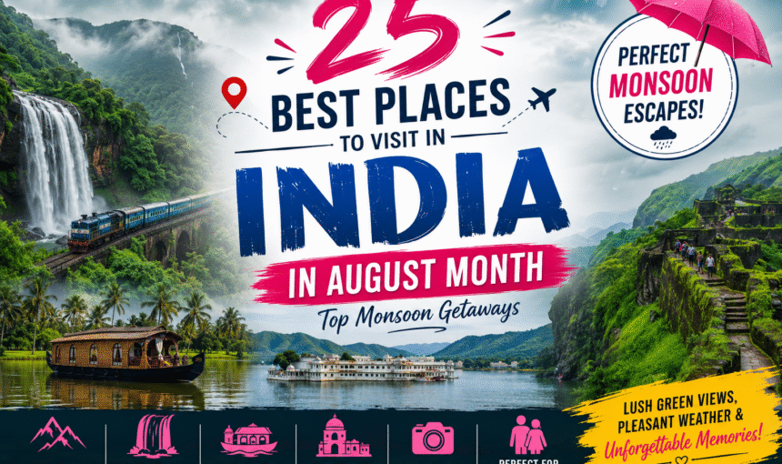 25 Best Places to Visit in India in August Month (2026): Top Monsoon Destinations for an Unforgettable Holiday
