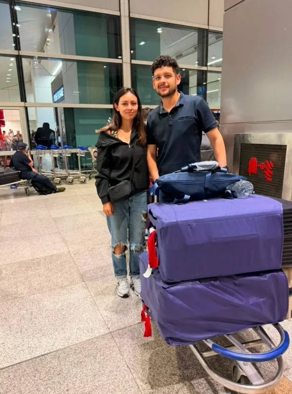 Delhi Airport Transfer to Hotel with travellers and luggage at Delhi Airport
