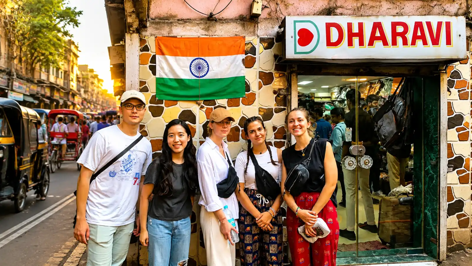 From Chandni Chowk to Dharavi, travelers exploring Dharavi in Mumbai with a local guide during a cultural walking tour.