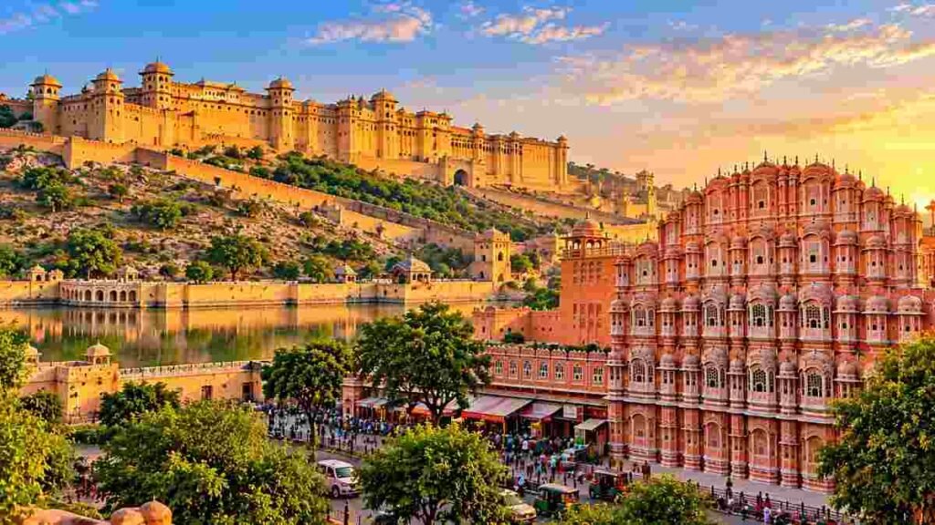 5 Day Golden Triangle Tour Itinerary: Delhi, Agra and Jaipur 5 Amber Fort and Hawa Mahal in Jaipur on a 5 Day Golden Triangle Tour Itinerary