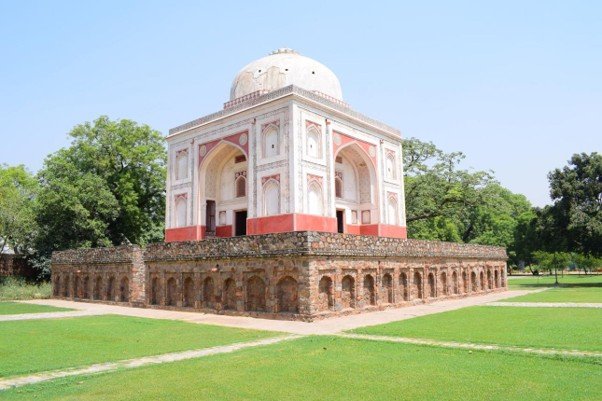 15 Best Parks in Delhi for Nature, Morning Walks and Sightseeing 3 Parks in Delhi featuring a historic red and white domed tomb at Sunder Nursery