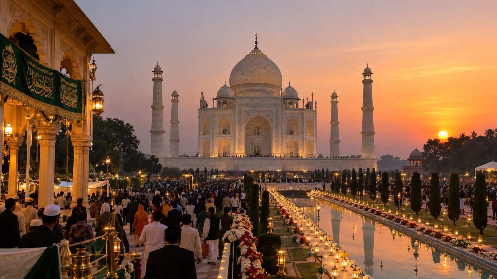 Taj Mahal Urs in Agra with visitors during the Shah Jahan Urs celebration